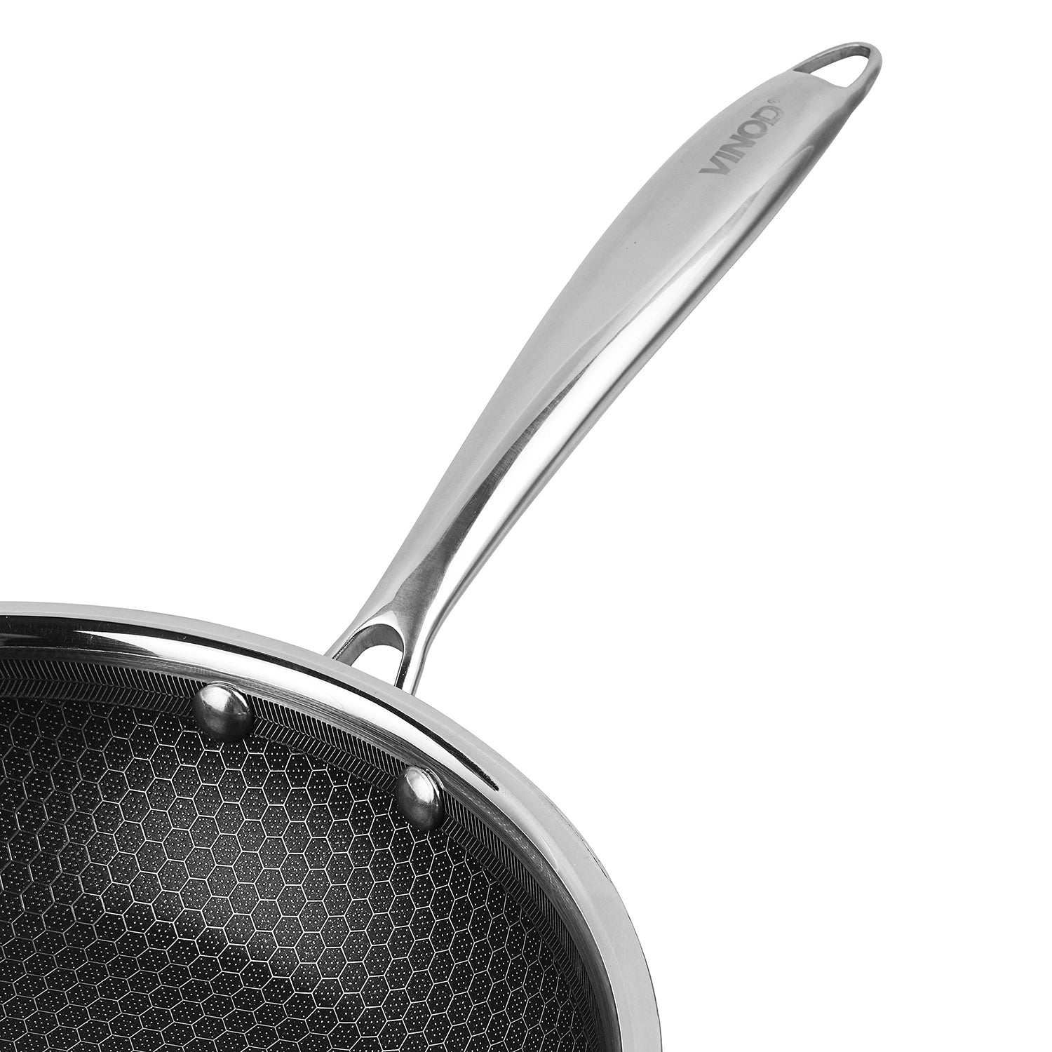 Vinod Platinum Triply Stainless Steel SAS Pro Fry Pan (Induction Friendly)